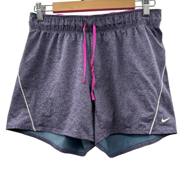Nike‎ Pro Dri Fit Heather Purple Mid Rise Activewear Shorts Size S - Picture 1 of 8